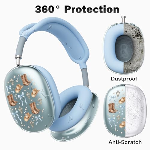 for AirPods Max Headphones Western Ear Covers for AirPods Max 2 - color: Cowboy D/Blue