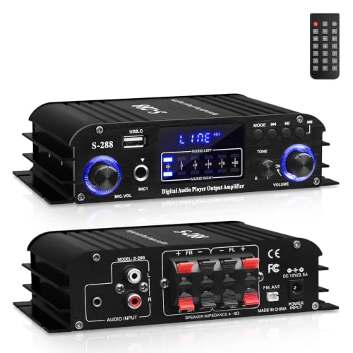 S-288 Bluetooth 5.0 4-Channel Amplifier, 40W x 4 - color: S-288