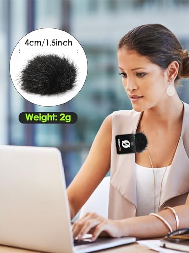 YOUSHARES Microphone Windscreen for Rode Wireless Me, Furry Pop Filter Wind Muff Compatible with Rode Wireless Me Wireless Microphone System, Reduce Background Noise Improve Sound Quality (2 Pcs)