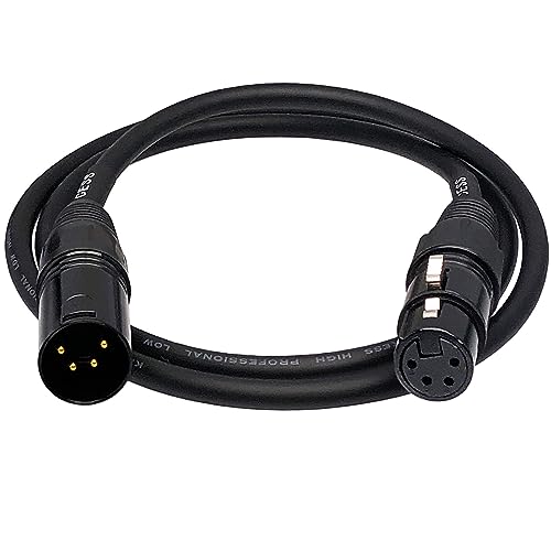 CNCESS 4-Pin XLR Male to Female Balanced Extension Cable, 3 ft, 1 Cable - size: 3 Feet, 1-Pack