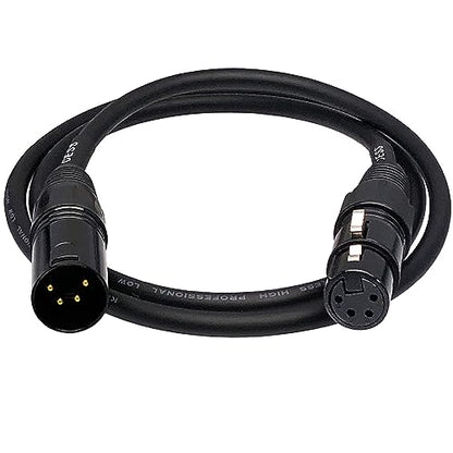 CNCESS 4-Pin XLR Male to Female Balanced Extension Cable, 3 ft, 1 Cable - size: 3 Feet, 1-Pack