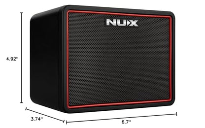 NUX Mighty Lite BT MKII Guitar Amp, 3W Electric Guitar/Bass Amplifier with Clean/Overdrive/Distortion Channel，7 Presets，512 Samples IR, Built in Drum Machine, Desktop Amplifier with Bluetooth