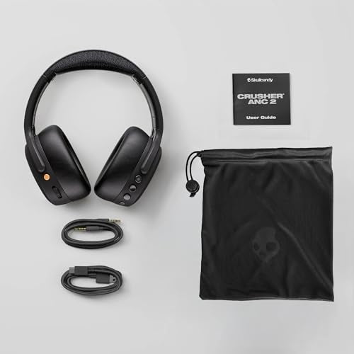 Skullcandy Crusher ANC 2 Noise Cancelling Wireless Headphones - Primer | Multi-Sensory Crusher Bass, Over-Ear Fit, Bluetooth, 60 Hours Battery, Working Out, Gym, Travel, Studying, Music, Gaming - color: Primer
