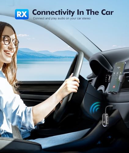 Bluetooth Transmitter Receiver, Wireless Bluetooth 5.3 Adapter | Dual Pairs for AirPods, All Headphones, Use with 3.5mm Aux Audio Jack on Airplane, Home/Car Stereo, Gym, iPad/Tablets