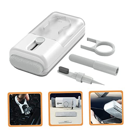 TOYANDONA 1Set Electronics Cleaning Kit Multipurpose Tool for Earphones Headphones and Keyboards with Soft Brush Keycap Puller and Cleaning Cloth Holder for Home and Office