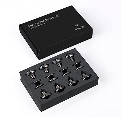 Speaker Spikes Adjustable Floor Protectors 8pcs with Adhesive, Black - color: Black