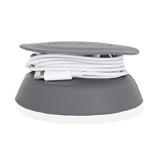 Budley - Tangle-Free Earphone/Earbud Case Compact Storage System, Silicone (Gray, Set of 1) - color: Gray