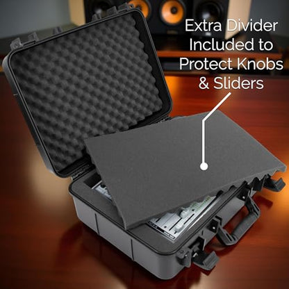 CASEMATIX 16" Hard Audio Mixer Case Compatible with Behringer Xenyx 1002SFX 1202SFX Q1002USB 802S Q1202USB 1202FX 1204USB X1204USB – Protective Travel Case Fits 14.5" x 10.5" x 4.5" Mixers