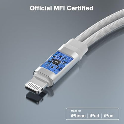 Apple MFi Certified Lightning to 3.5mm Headphones Jack Adapter | iPhone Dongle 2 in 1 Charger and Aux Audio Splitter Adapter for iPhone 14 13 12 11 XS XR 8 7 - color: Silver-L to 3.5