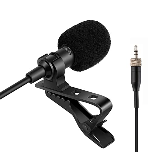 Lavalier Microphone Lapel Microphone Compatible with Sennheiser Wireless Transmitter - Unidirectional Condenser Mic – 3.5mm Screw Lock Plug