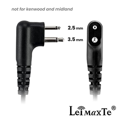 RDU4100 Earpiece, Compatible with Motorola RDM2070D CLS1110 CLS1410 CP185 CP200D 2 Way Radio with Mic PTT Walkie Talkie Headset Security Acoustic Tube Surveillance Headphone G Shape