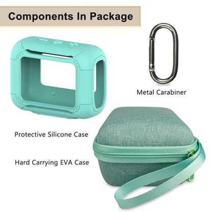 Silicone Cover and Hard Carrying Case for JBL Go 5 Bluetooth Speaker | Protective Cases for Go 5 Speaker Accessories, Scratch-Resistant and Drop-Proof Cover (Teal) - color: Teal
