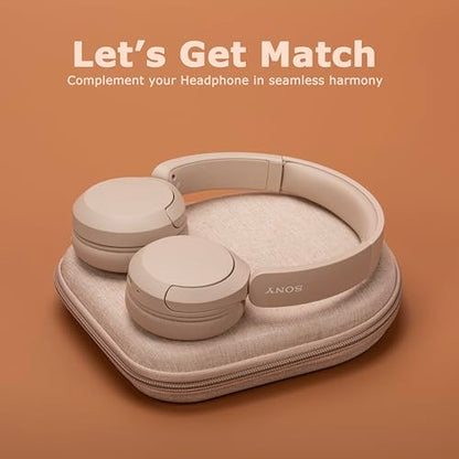 Ginsco Case Compatible with JBL Tune 510BT/520BT/500BT with Sony WH-CH520/510, Ultra-Slim Hard Shell Headphone Case for On Ear Headphones (Beige) - color: Beige
