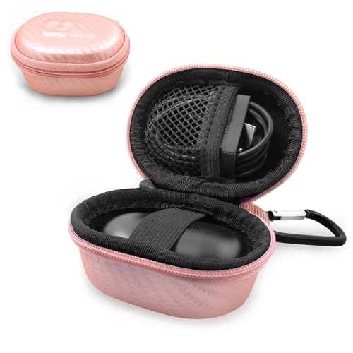 CASEMATIX Travel Case Compatible with Beats Solo Buds True Wireless Earbuds – Rose Gold, EVA Hard Shell with Carabiner, Compact Earbud Storage (Case Only)