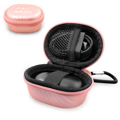 CASEMATIX Travel Case Compatible with Beats Solo Buds True Wireless Earbuds – Rose Gold, EVA Hard Shell with Carabiner, Compact Earbud Storage (Case Only)
