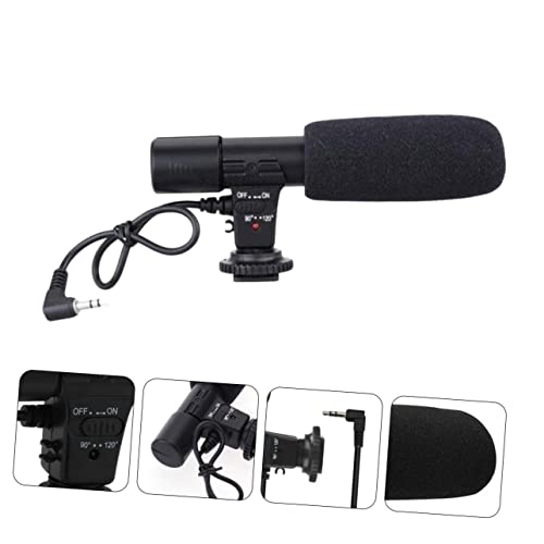 Mikinona Professional Camera Microphone for DSLR Camcorder with Long Pickup Distance Up to High-Definition Stereo Sound Cable Hot Shoe and Screw Mount for Interview Recording and Live