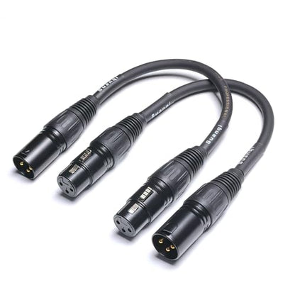XLR Cable 3-Pin Male to Female XLR Cable Adapter - Professional Balanced Audio Connector for Microphones, Mixers, and Studio Equipment - Durable Metal Construction 6in/2pack - size: 6 in