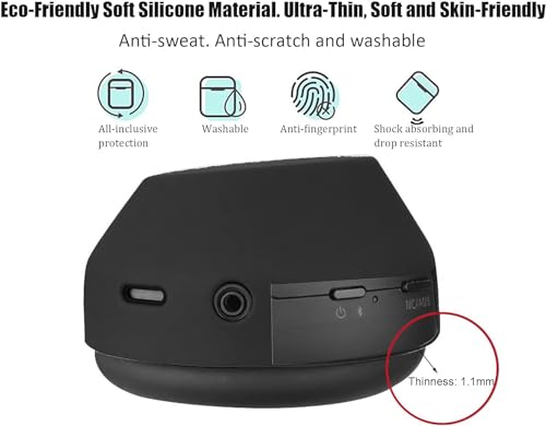 Adhiper XM5 Sweat Covers Accessories for Sony WH-1000XM5 - Black | Soft Silicone Case, 3-in-1 Headphone Covers with Ear Cover & Headband Cover & Shell Protector, Sweatproof & Washable - color: Black