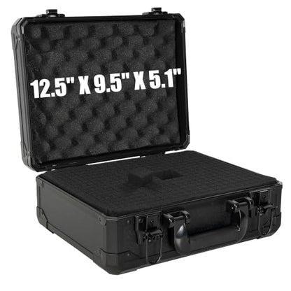 13 Inch Hard Carrying Storage Case | Ideal for Microphone & Camera Gear Transportation, DJ Mixer Case with Customizable Pre-Diced Foam, 13 X 10 X 5.5 Inch, Black - size: Inner：12.5''X 9.5''X 5.1''