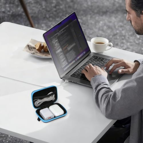 5 Pack Earbud Case Storage Bag with Carabiner, Rectangle - color: A4-Rectangle-green+blue+red+orange+purple