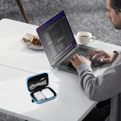 5 Pack Earbud Case Storage Bag with Carabiner, Rectangle - color: A4-Rectangle-green+blue+red+orange+purple