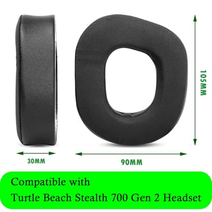 Cooling Gel Ear Pads,Gobelieve Earpads Replacement Compatible with Turtle Beach Stealth 700 Gen 2 / Stealth 700 Gen 2 MAX Wireless Gaming Headset,Soft Leather Ear Cushions