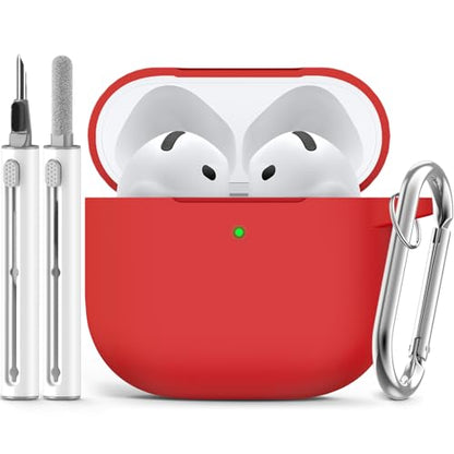 Ljusmicker for AirPods 5/4 Case (2026/2024) with Cleaner Kit,Deep Red - color: C2-Deep Red