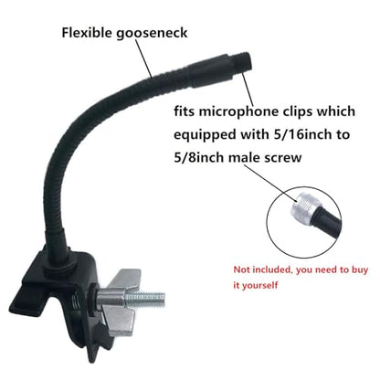 Drum Rim Microphone Clamp Percussion Microphone Mount Attachment for Drum Set Bass Drum Hoop, Drum Microphone Clip Holder with Tension Rod