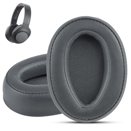 Krone Kalpasmos Replacement Earpads for Sony WH-H900N h.Ear on 2 & Sony MDR-100ABN Headphones, Sony Headphone Cushions Compatible with Sony 900N, Sony WH H900N earpads with Soft Foam Leather(Grey) - color: Grey