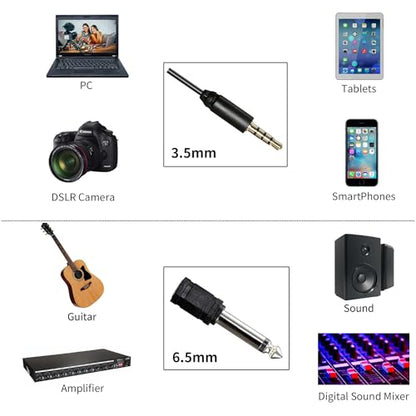 BOYA BY-M1 3.5mm Electret Condenser Microphone with 1/4" adapter for Smartphones iPhone DSLR Cameras PC