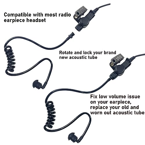 Pack of 2 FBI Style Black Twist On Replacement Acoustic Tube for Two-Way Radio Headsets by MaximalPower