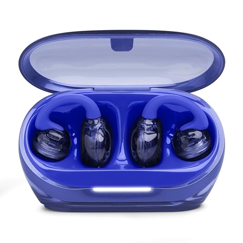 JBL Soundgear Clips Open Ear Headphones for Situational Awareness - Blue | Up to 32 Hours Total Playtime With Speed Charge, Sweat Resistant, Noise-Reducing Mics, App Control For Custom Audio - color: Blue