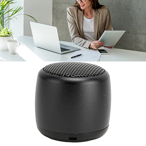 Mini BT Speaker, Portable Wireless with Heavy Subwoofer | Aluminum Alloy Body, USB Rechargeable, Built-in 200mAh Battery, with Lanyard for Outdoor Travel - color: Black