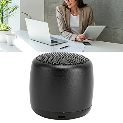 Mini BT Speaker, Portable Wireless with Heavy Subwoofer | Aluminum Alloy Body, USB Rechargeable, Built-in 200mAh Battery, with Lanyard for Outdoor Travel - color: Black