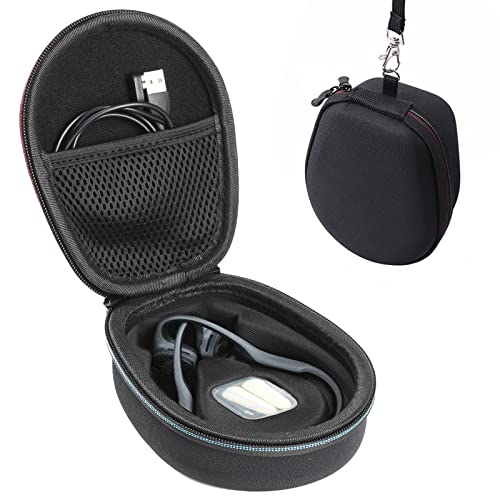 Hard Case Compatible with AfterShokz Trekz Air/Aeropex/Titanium Mini Open Ear Wireless Bone Conduction Headphones AS650 / AS800, EVA Storage Pouch for Charging Cable, Black - color: Black