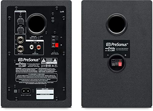 PreSonus Eris E3.5 BT Bluetooth Studio Monitor Pair Bundle with Isolation Pads, XLR Cables, TRS Cables, and Austin Bazaar Polishing Cloth - size: Bundle w/ Isolation Pads, style: E3.5 BT