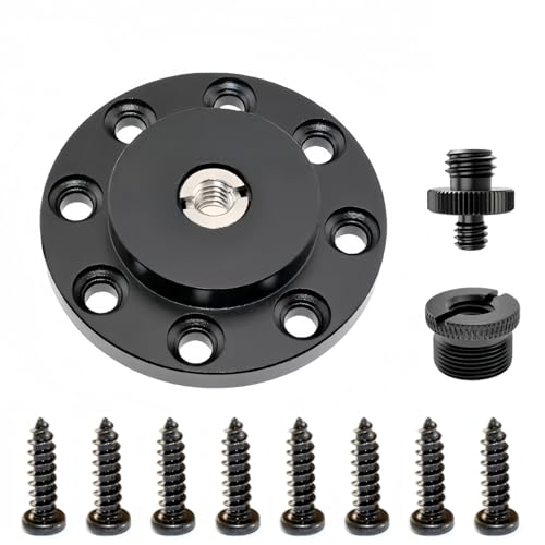 Camera Wall Mount Flange with 3/8" to 5/8" Microphone Desktop Mounts - size: 1