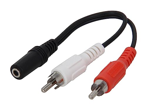 Legrand - C2G 3.5MM to RCA Y-Cable, 6 Inch Y Splitter Audio Cable RCA, Female to Male 3.5MM to RCA Audio Cable, 1 Count, C2G 40424