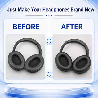 Replacement Ear Pads for Sony WH-1000XM3 Headphones, Ear Cushions for WH1000XM3, Extra Thick Earpads, Headphone Pads with Protein Leather＆Memory Foam, Replacement Cushions - color: Gold