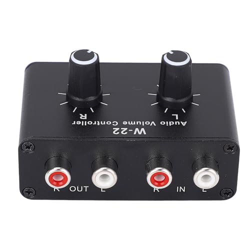 3.5mm Volume Control Box with Balance Adjustment, Stepless Knob Stereo Switcher Compatible Headphones Speakers PC Phone Tablet for Precise Sound Management