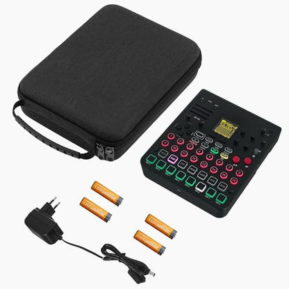 GEEKRIA Audio Interface Carrying Case, Compatible with SONICWARE Lofi-12 XT/Limited Retro Color/CyDrums/SmplTrek, EVA Hard Shell Portable Travel Bag (Dark Gray)