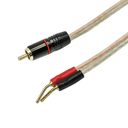 XMSJSIY RCA to Banana Pin Plug Speaker Wire,HiFi OFC Speaker (5 M) - size: 5 M