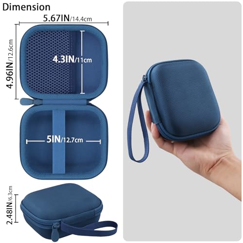 for Bose New SoundLink Micro 2nd Gen Speaker Protective Case, Twilight Blue | EVA Hard Shell, Soft Velvet Lining, Durable Wrist Strap, Portable Travel Bag with Carabiner, Mesh Accessory Pocket - color: Dark Blue Case