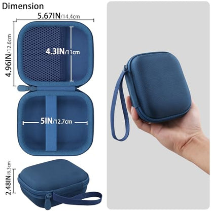 for Bose New SoundLink Micro 2nd Gen Speaker Protective Case, Twilight Blue | EVA Hard Shell, Soft Velvet Lining, Durable Wrist Strap, Portable Travel Bag with Carabiner, Mesh Accessory Pocket - color: Dark Blue Case
