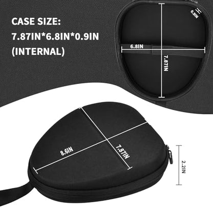 GWCASE Headphone Travel Case with Secure Strap and Accessory Pocket, Black | Hard Shell Protection, Fits Most Foldable Over-Ear Headphones, 7.87 x 6.8 x 0.9 in Interior, for Daily Carry, Case Only - color: Black