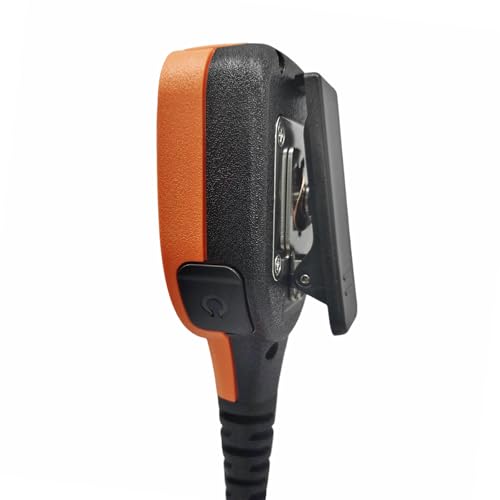 Radio Speaker Mic Shoulder Lapel Hand Microphone with 3.5mm Audio Jack Walkie Talkie Hands Free Mikes for Motorola APX 900 6000 8000 XPR 7550 6550 7350 (Orange,IP65 Waterproof)