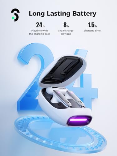 SOOMFON VR Wireless Gaming Earbuds 16ms Low Latency, Dual Connection, 2.4GHz Wireless, USB-C Dongle Included - Compatible with Quest 2, Quest Pro, PS5, PS4, Steam Deck, PC, Switch