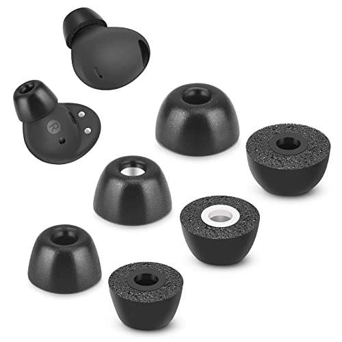 Memory Foam Tips for Samsung Galaxy Buds 2 Pro, No Silicone Eartips Pain, Anti-Slip Replacement Ear Tips, Fit in The Charging Case, Reducing Noise Earbuds, 3 Pairs (Assorted Sizes S/M/L, Black) - color: Black, size: Assorted S/M/L