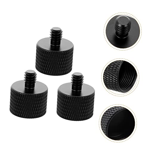 DECHOUS Microphone Stand Adapter Screws 3pcs Black Screw Set 5/8 to 1/4 Thread