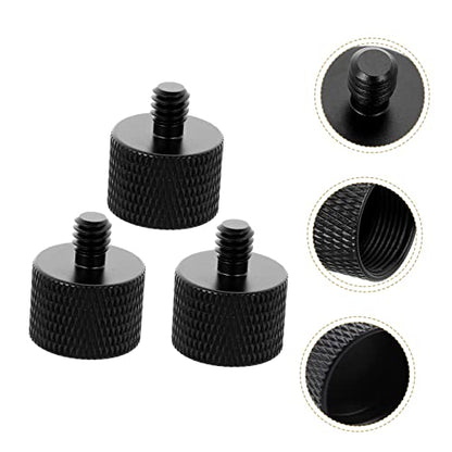 DECHOUS Microphone Stand Adapter Screws 3pcs Black Screw Set 5/8 to 1/4 Thread
